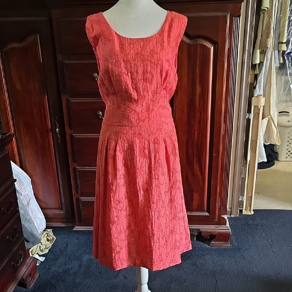Banana Republic Orange A-Line Midi Dress
